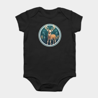 Deer in Ornament, Love Deers Baby Bodysuit